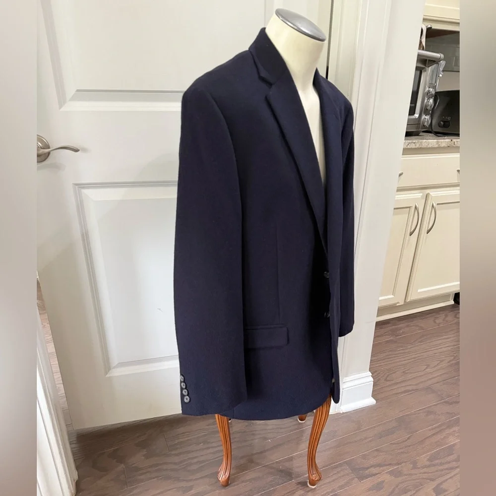 RALPH LAUREN 100% Camel Hair 2 button Classic Blue Sport Coat Size 48R